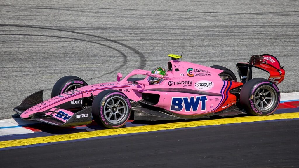 Alex Dunne driving a Formula 2 car in Austria in 2026