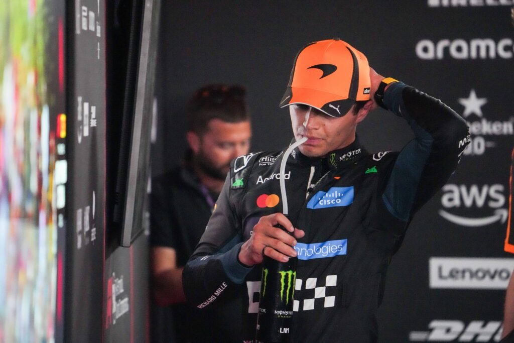 Lando Norris in McLaren race overalls