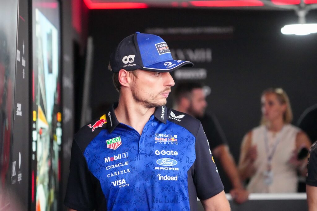 Max Verstappen in Red Bull team clothing