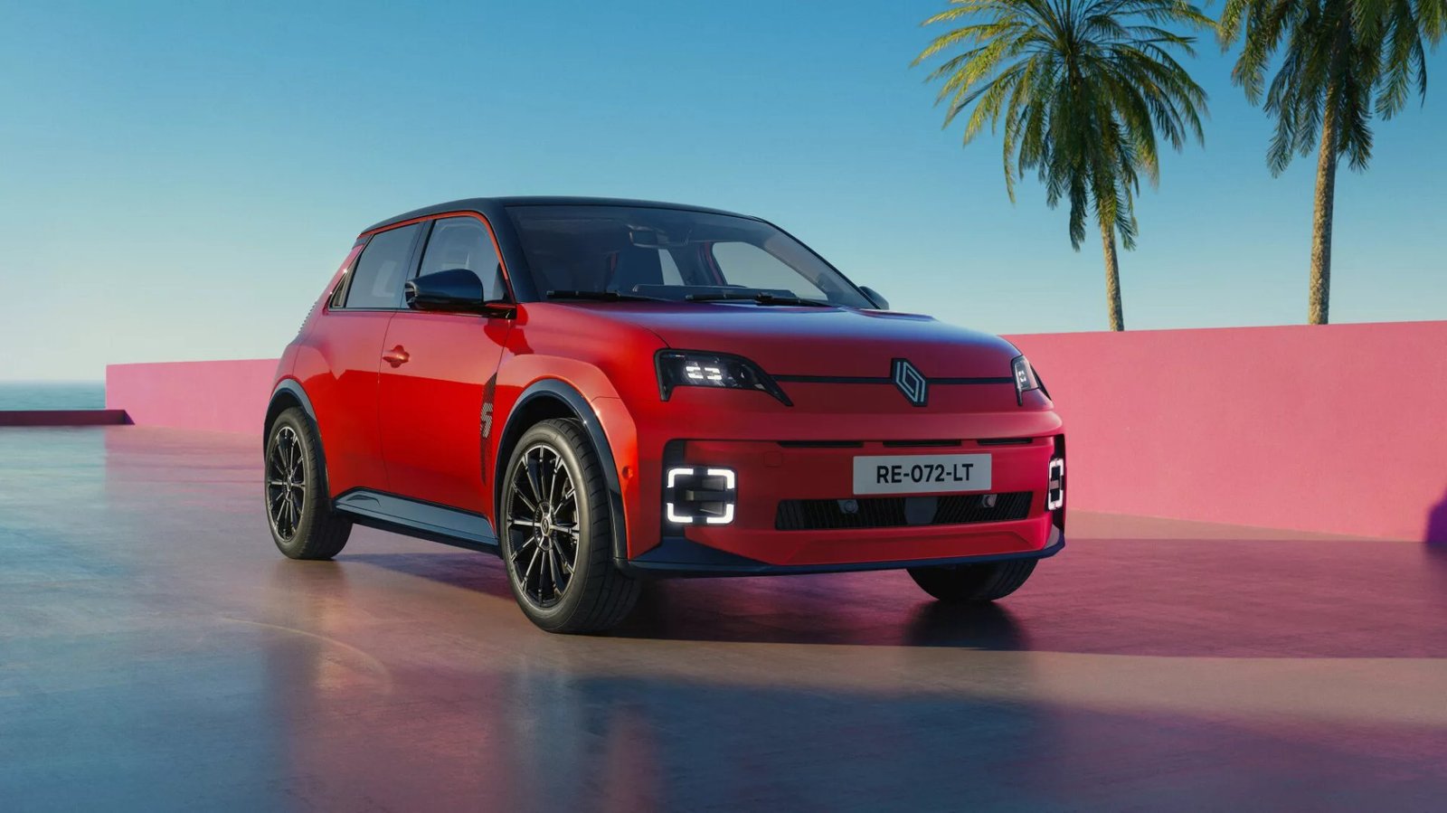 Renault 5 E-Tech electric in the new Flame Red colour