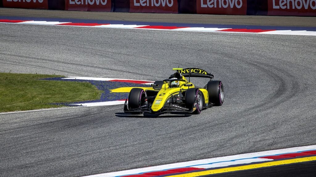 FIA Formula 2 car on track at the Austria round, 2026