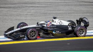 Martinius Stenshorne driving his Rodin Motorsport Formula 2 car in Austria in 2026